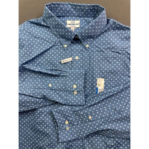 croft & barrow Other - Croft & Barrow Men's Easy Care Classic Fit Blue Floral Dress Shirt 17.5 32/33